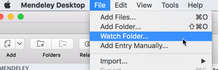 Mendeley watch folder